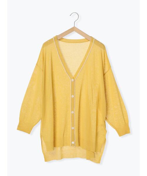 Samansa Mos2（サマンサ モスモス）の「配色ラインVネックカーディガン（カーディガン/ボレロ・レディース・イエロー/ブルー/キナリ/ブラック・F）」の22枚目の写真