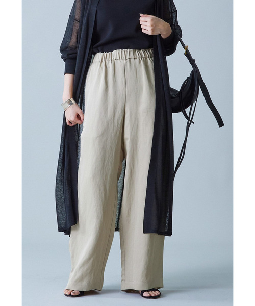 1erArrondissement ストレッチリネン ツータックパンツ RESORT1 ウールタックテーパードパンツ