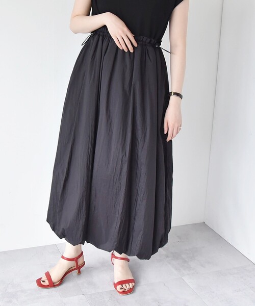 quaranciel（カランシエル）の「quaranciel:〈手洗い可能〉カット × タフタ ドッキング フレンチ バルーン ワンピース（ワンピース・レディース・ブラック/カーキ・ONE SIZE）」の12枚目の写真