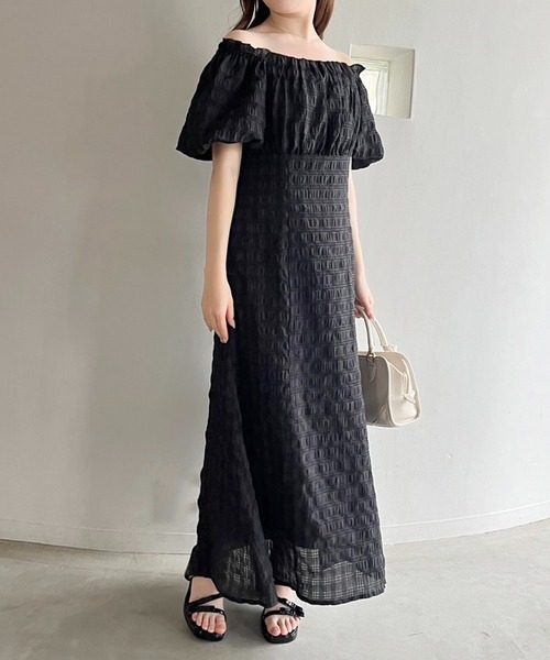 one after another NICE CLAUP（ワンアフターアナザーナイスクラップ）の「袖ボリュームワンピース（ワンピース・レディース・レッド/オフホワイト/ブルー/ブラック・FREE）」の3枚目の写真