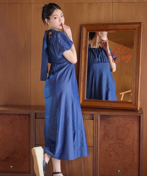 one after another NICE CLAUP（ワンアフターアナザーナイスクラップ）の「袖ボリュームワンピース（ワンピース・レディース・レッド/オフホワイト/ブルー/ブラック・FREE）」の16枚目の写真