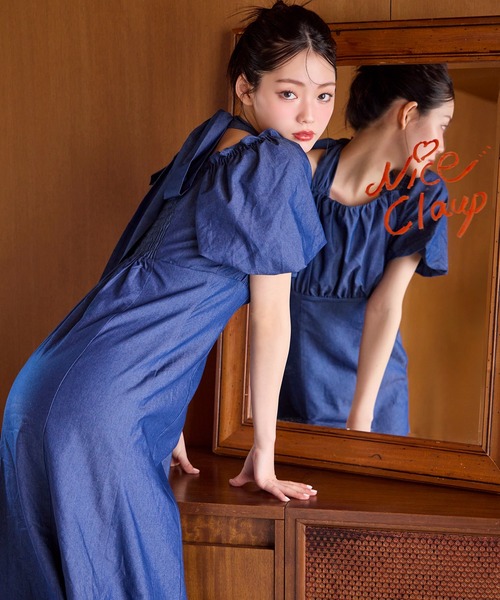 one after another NICE CLAUP（ワンアフターアナザーナイスクラップ）の「袖ボリュームワンピース（ワンピース・レディース・レッド/オフホワイト/ブルー/ブラック・FREE）」の12枚目の写真