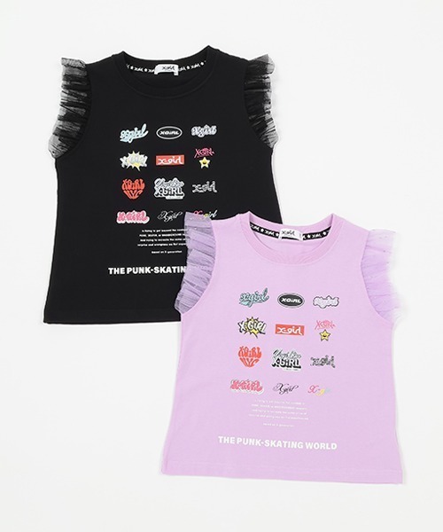 X-girl Stages(エックスガールステージス)の「ロゴアーカイブタンクトップ(タンクトップ・キッズ・ブラック/ラベンダー・90cm/100cm/110cm/120cm/130cm/140cm)」の7枚目の写真