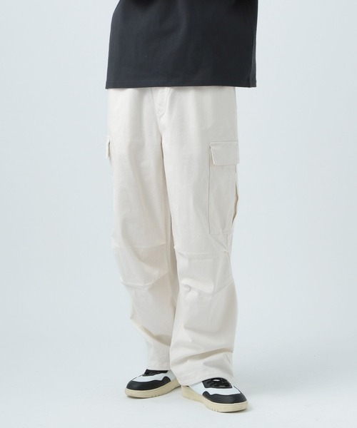 BAYFLOW（ベイフロー）の「ストレッチワイドカーゴパンツ（カーゴパンツ・メンズ・チャコール/ブルー/ホワイト・LARGE/MEDIUM）」の2枚目の写真