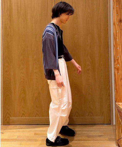 BAYFLOW（ベイフロー）の「ストレッチワイドカーゴパンツ（カーゴパンツ・メンズ・チャコール/ブルー/ホワイト・LARGE/MEDIUM）」の20枚目の写真