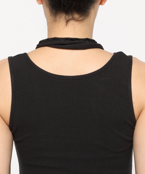 Midnight Move（ミッドナイトムーブ）の「Midnight Move／スカーフスリーブレス（2P）（タンクトップ・レディース・ライトブルー/ブラック/ホワイト・FREE）」の13枚目の写真