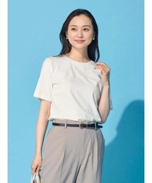 Perfect Suit FActory | シルクタッチ コットン ベーシックTシャツ ホワイト/ブラック/グレー/ベージュ/ピンク/イエロー(Tシャツ/カットソー)