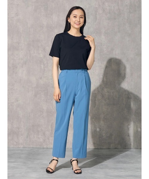 Perfect Suit FActory（パーフェクトスーツファクトリー）の「シルクタッチ　コットン　ベーシックTシャツ　ホワイト/ブラック/グレー/ベージュ/ピンク/イエロー（Tシャツ/カットソー・レディース・ベージュ/オフホワイト/ピンク/イエロー/ブラック/チャコールグレー・M/L）」の16枚目の写真