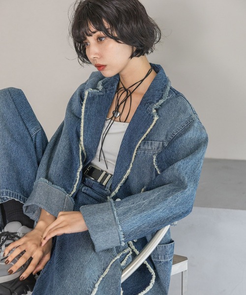 PAGEBOY(ページボーイ)の「ストライプデニムジャケット PAGEBOY(ページボーイ)の「ストライプデニムジャケット