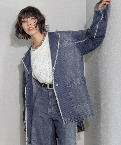 PAGEBOY ストライプデニムジャケット セール】ストライプデニムジャケット（テーラードジャケット