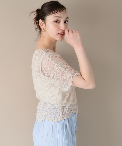 coca(coca)(コカ)の「シアーレースカーディガン(カーディガン/ボレロ・レディース・ブラック/アイボリー・M/L)」の15枚目の写真