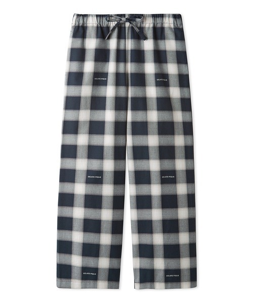【HOMME】オンブレーチェックロングパンツ