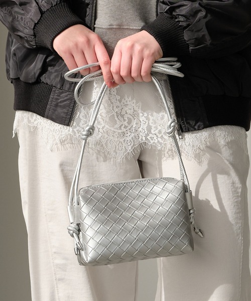 ZAKKA-BOX（ザッカボックス）の「イントレチャートミニポシェット（ショルダーバッグ・レディース・ブラック/シルバー/ベージュ/シルバー系/ブラウン・FREE）」の4枚目の写真