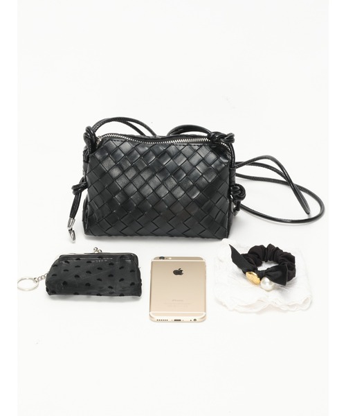 ZAKKA-BOX（ザッカボックス）の「イントレチャートミニポシェット（ショルダーバッグ・レディース・ブラック/シルバー/ベージュ/シルバー系/ブラウン・FREE）」の9枚目の写真