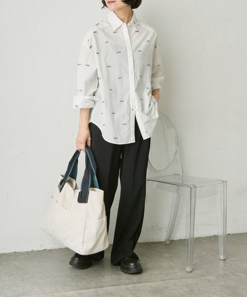 WEB限定カラーあり》ショルダー付き/樹脂パーツトートバッグLサイズ