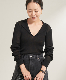 Plage TAILOR COLLAR RIB プルオーバー　ブラウン プラージュ Plage 《追加》TAILOR COLLAR RIB プルオーバー