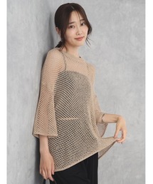 【SET UP対応】メッシュスパンコールニット