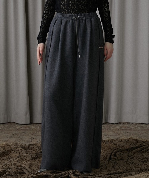 PRANK PROJECT(プランクプロジェクト)の「ウーリーイージーボリュームパンツ / Woolly Easy Volume Pants(その他パンツ・レディース・ブラウン/チャコールグレー/ライトグレー・38/36)」の2枚目の写真