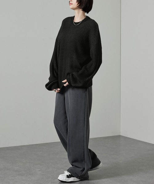 Alfred Alex（アルフレッドアレックス）の「【Alfred Alex】リブプレーティングニット（ニット/セーター・メンズ・ブラック系/グレー系/アイボリー系・M/L）」の6枚目の写真