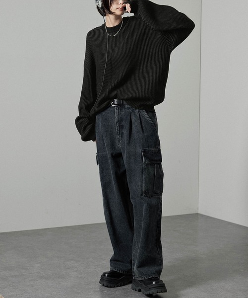 Alfred Alex（アルフレッドアレックス）の「【Alfred Alex】リブプレーティングニット（ニット/セーター・メンズ・ブラック系/グレー系/アイボリー系・M/L）」の16枚目の写真