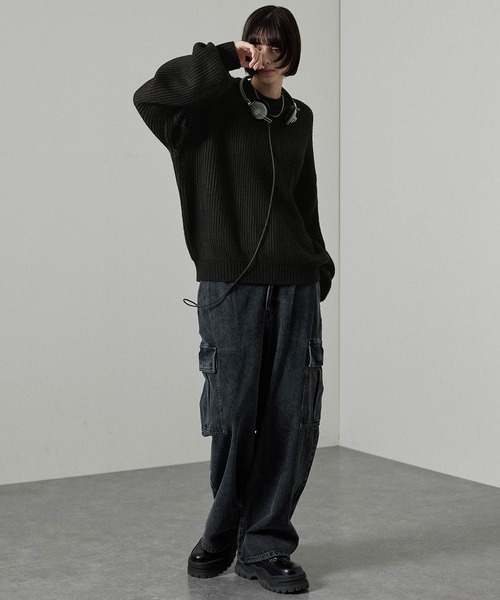 Alfred Alex（アルフレッドアレックス）の「【Alfred Alex】リブプレーティングニット（ニット/セーター・メンズ・ブラック系/グレー系/アイボリー系・M/L）」の17枚目の写真