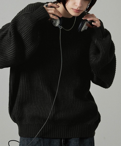 Alfred Alex（アルフレッドアレックス）の「【Alfred Alex】リブプレーティングニット（ニット/セーター・メンズ・ブラック系/グレー系/アイボリー系・M/L）」の19枚目の写真