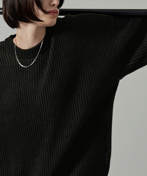 Alfred Alex（アルフレッドアレックス）の「【Alfred Alex】リブプレーティングニット（ニット/セーター・メンズ・ブラック系/グレー系/アイボリー系・M/L）」の21枚目の写真