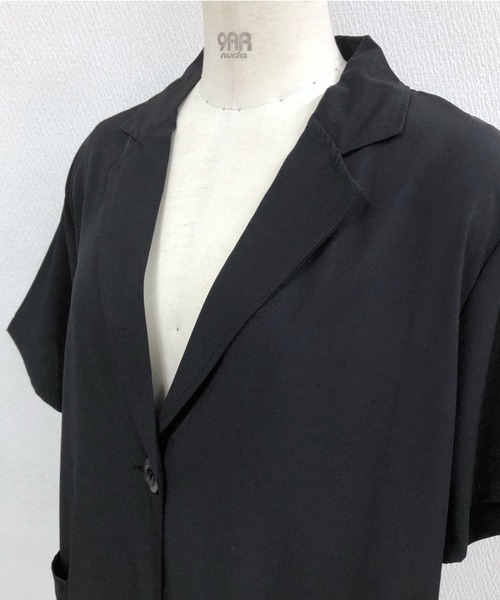 SHEENA(シーナ)の「ハーフスリーブテーラーシャツジャケット(テーラードジャケット・レディース・ブラック/ライトベージュ/モカ/ホワイト・M)」の19枚目の写真