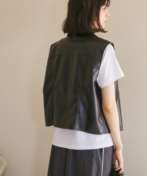 ROPE' PICNIC（ロペピクニック）の「シンセティックレザーノースリーブジャケット（ライダースジャケット・レディース・ブラック・38）」の12枚目の写真