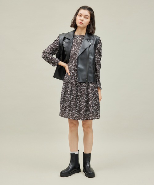 ROPE' PICNIC（ロペピクニック）の「シンセティックレザーノースリーブジャケット（ライダースジャケット・レディース・ブラック・38）」の21枚目の写真