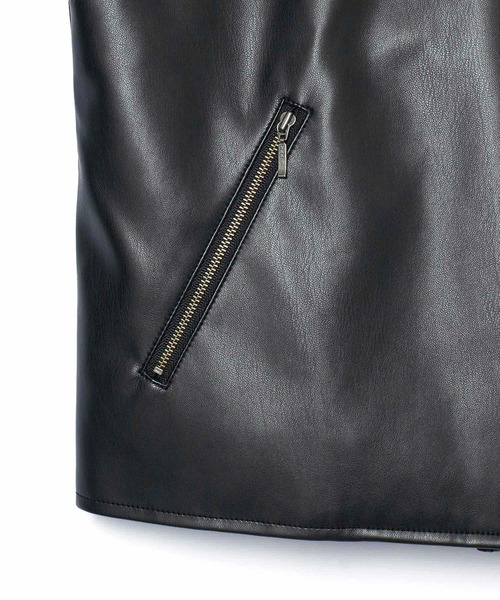 ROPÉ PICNIC レザージャケット サイズ38 黒 ROPE' PICNIC｜シンセティックレザーノースリーブジャケット