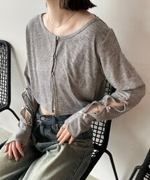 mline | [mline]袖リボンカーディガン(Tシャツ/カットソー)