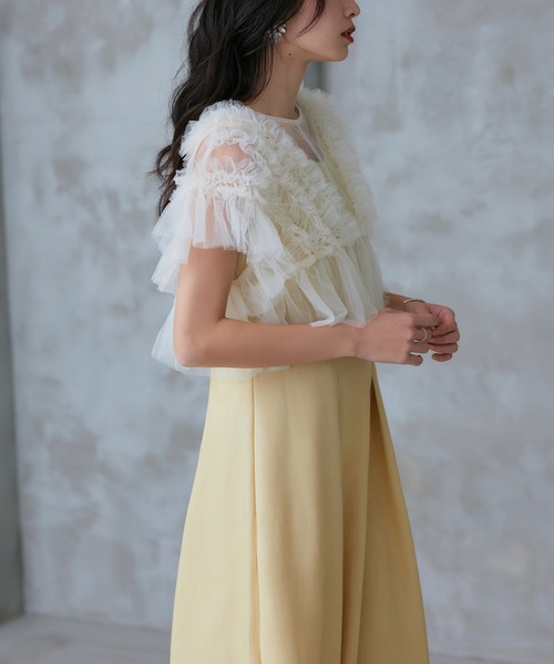 オケージョンドレス 結婚式 ｜ フリルチュールシアーTOPS＆タック