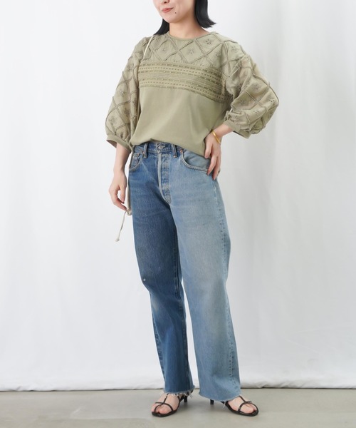 tシャツ LC/LLL レースドッキングカットソー レディース LADY LUCK LUCA tシャツ LC/LLL レースドッキングカットソー