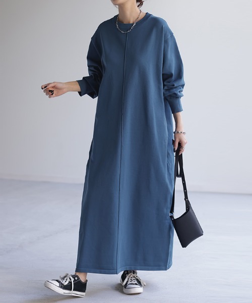 HUG.U（ハグユー）の「スポンジニットワンピース（ワンピース・レディース・ダークブルー/ライトグレー/ブラック/ライトピンク・FREE）」の15枚目の写真