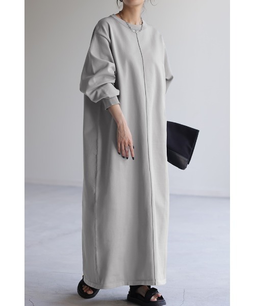 HUG.U（ハグユー）の「スポンジニットワンピース（ワンピース・レディース・ダークブルー/ライトグレー/ブラック/ライトピンク・FREE）」の18枚目の写真