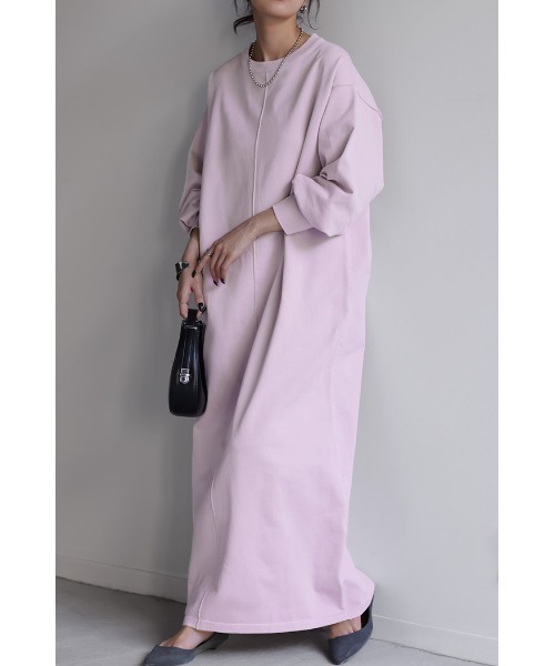 HUG.U（ハグユー）の「スポンジニットワンピース（ワンピース・レディース・ダークブルー/ライトグレー/ブラック/ライトピンク・FREE）」の8枚目の写真