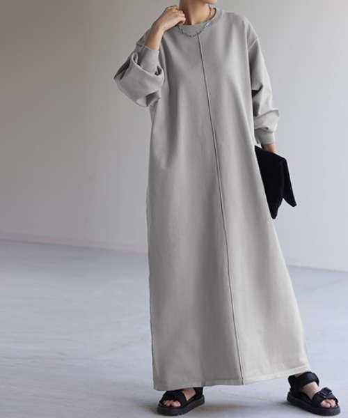 HUG.U（ハグユー）の「スポンジニットワンピース（ワンピース・レディース・ダークブルー/ライトグレー/ブラック/ライトピンク・FREE）」の20枚目の写真