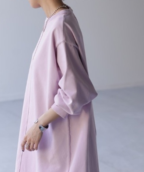 HUG.U（ハグユー）の「スポンジニットワンピース（ワンピース・レディース・ダークブルー/ライトグレー/ブラック/ライトピンク・FREE）」の11枚目の写真