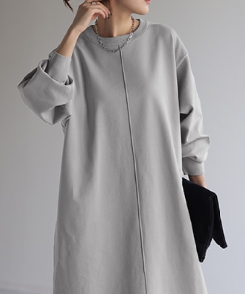 HUG.U（ハグユー）の「スポンジニットワンピース（ワンピース・レディース・ダークブルー/ライトグレー/ブラック/ライトピンク・FREE）」の19枚目の写真