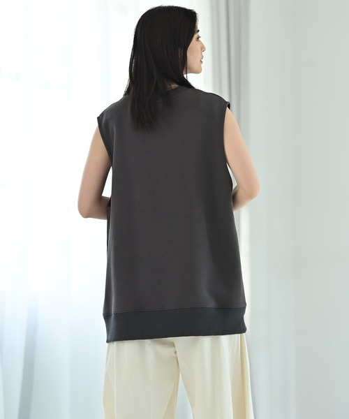 STYLE DELI(スタイルデリ)の「【BLK001】リラックスノースリカットソー(ベスト・レディース・杢グレー/スミクロ・FREE)」の20枚目の写真