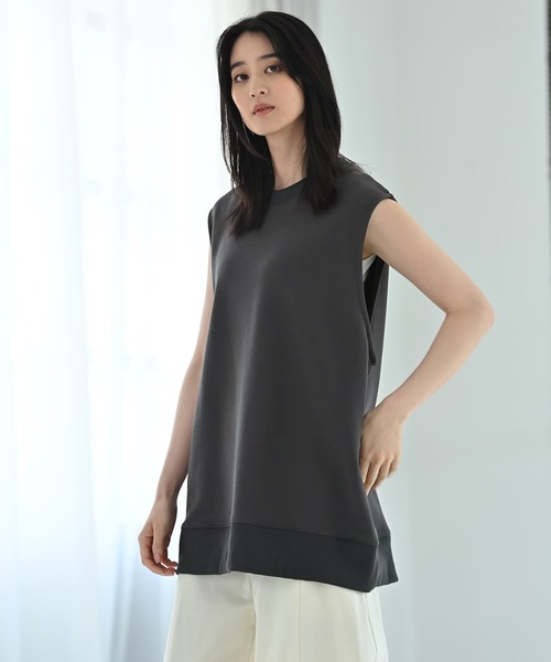 STYLE DELI(スタイルデリ)の「【BLK001】リラックスノースリカットソー(ベスト・レディース・杢グレー/スミクロ・FREE)」の21枚目の写真