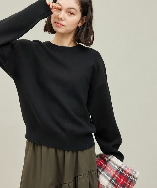 ROPE' PICNIC（ロペピクニック）の「スウェットライクニット（ニット/セーター・レディース・オフホワイト/ブラック/グレー・38）」の19枚目の写真