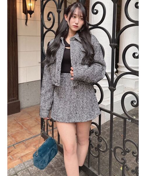 RESEXXY（リゼクシー）の「ヘリンボーンラップスカパン【セットアップ着用可能】（その他パンツ・レディース・グレー/ブラック/ピンク・FREE）」の10枚目の写真