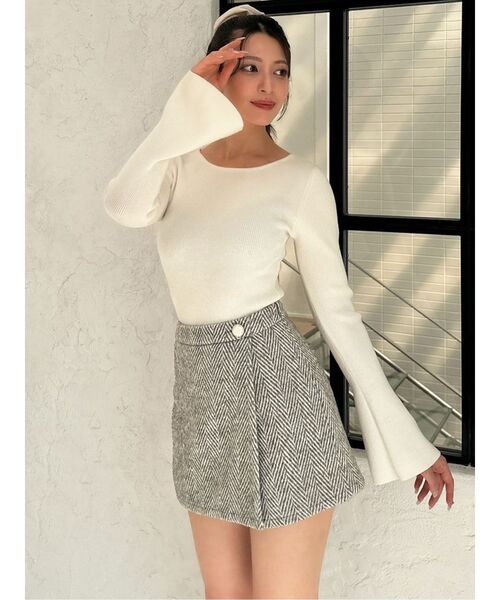 RESEXXY（リゼクシー）の「ヘリンボーンラップスカパン【セットアップ着用可能】（その他パンツ・レディース・グレー/ブラック/ピンク・FREE）」の15枚目の写真