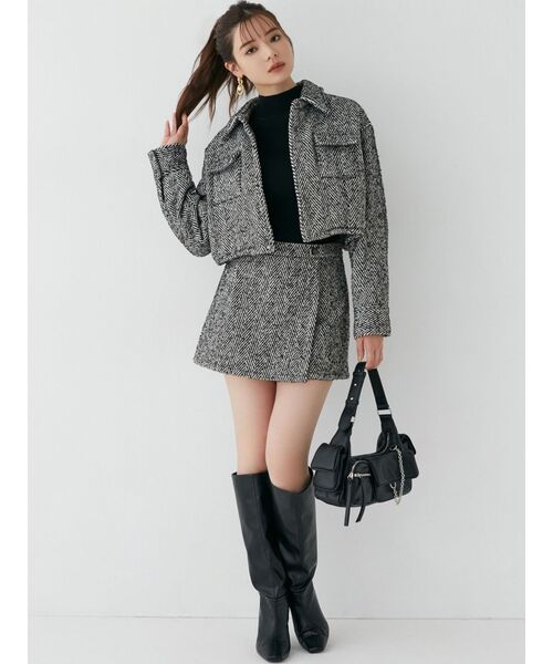 RESEXXY（リゼクシー）の「ヘリンボーンラップスカパン【セットアップ着用可能】（その他パンツ・レディース・グレー/ブラック/ピンク・FREE）」の22枚目の写真