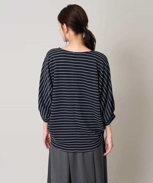 a.v.v（アーヴェヴェ）の「ボーダードルマントップス（Tシャツ/カットソー・レディース・グレー系その他/ネイビー/レッド・38/36/40/42/34）」の21枚目の写真