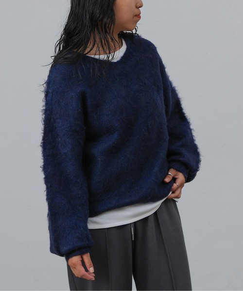 COLONY 2139（コロニートゥーワンスリーナイン）の「モヘアタッチニットプルオーバー（ニット/セーター・レディース・モカ/ネイビー/パープル/グリーン/ブラック/オフホワイト/チャコールグレー/ブルー・FREE）」の6枚目の写真