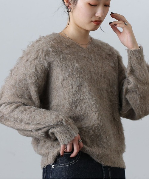 COLONY 2139（コロニートゥーワンスリーナイン）の「モヘアタッチニットプルオーバー（ニット/セーター・レディース・モカ/ネイビー/パープル/グリーン/ブラック/オフホワイト/チャコールグレー/ブルー・FREE）」の4枚目の写真