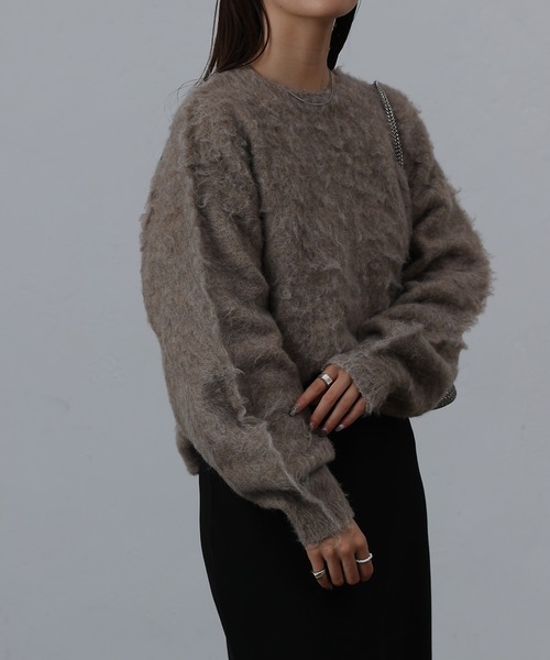 COLONY 2139（コロニートゥーワンスリーナイン）の「モヘアタッチニットプルオーバー（ニット/セーター・レディース・モカ/ネイビー/パープル/グリーン/ブラック/オフホワイト/チャコールグレー/ブルー・FREE）」の20枚目の写真